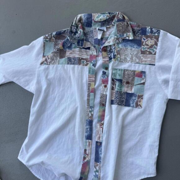 Men's White and Multi Shirt - Picture 4 of 6